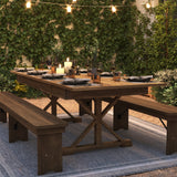 English Elm Commercial Grade 8' x 40" Rectangular Solid Pine Folding Farm Table with X Legs