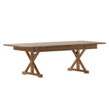 English Elm Commercial Grade 8' x 40" Rectangular Solid Pine Folding Farm Table with X Legs