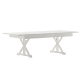 English Elm Commercial Grade 8' x 40" Rectangular Solid Pine Folding Farm Table with X Legs