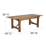 English Elm Commercial Grade Series 7' x 40'' Folding Farm Table and Four Bench Set