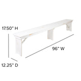 English Elm Commercial Grade Series 8' x 40" Folding Farm Table and Two Bench Set