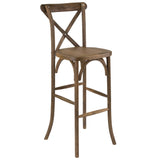 English Elm Commercial Grade Series Wood Cross Back Barstool