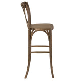 English Elm Commercial Grade Series Wood Cross Back Barstool