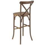 English Elm Commercial Grade Series Wood Cross Back Barstool