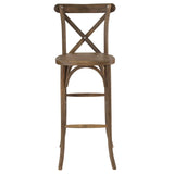 English Elm Commercial Grade Series Wood Cross Back Barstool