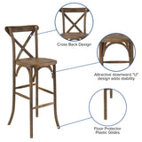 English Elm Commercial Grade Series Wood Cross Back Barstool