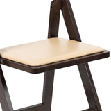 English Elm Commercial Grade Series Wood Folding Chair with Vinyl Padded Seat