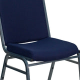 English Elm Commercial Grade Series Heavy Duty Navy Dot Fabric Stack Chair