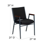 English Elm Commercial Grade Series Heavy Duty Dot Fabric Stack Chair with Arms