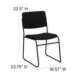 English Elm Commercial Grade Series 500 lb. Capacity High Density Fabric Stacking Chair with Sled Base