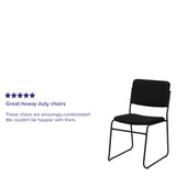 English Elm Commercial Grade Series 500 lb. Capacity High Density Fabric Stacking Chair with Sled Base