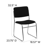 English Elm Commercial Grade Series 500 lb. Capacity Fabric High Density Stacking Chair with Chrome Sled Base