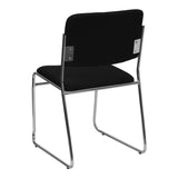 English Elm Commercial Grade Series 500 lb. Capacity Fabric High Density Stacking Chair with Chrome Sled Base