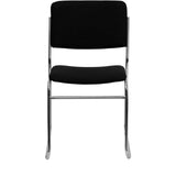 English Elm Commercial Grade Series 500 lb. Capacity Fabric High Density Stacking Chair with Chrome Sled Base