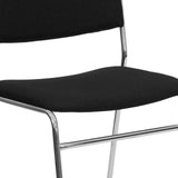 English Elm Commercial Grade Series 500 lb. Capacity Fabric High Density Stacking Chair with Chrome Sled Base