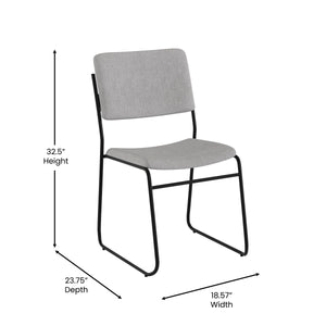 English Elm Commercial Grade 500 lb. Capacity High Density Fabric Stacking Chair with Sled Base