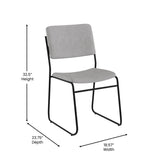 English Elm Commercial Grade 500 lb. Capacity High Density Fabric Stacking Chair with Sled Base