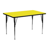 English Elm Commercial Grade 24''W x 48''L Rectangular HP Laminate Activity Table - Standard Height Adjustable Legs