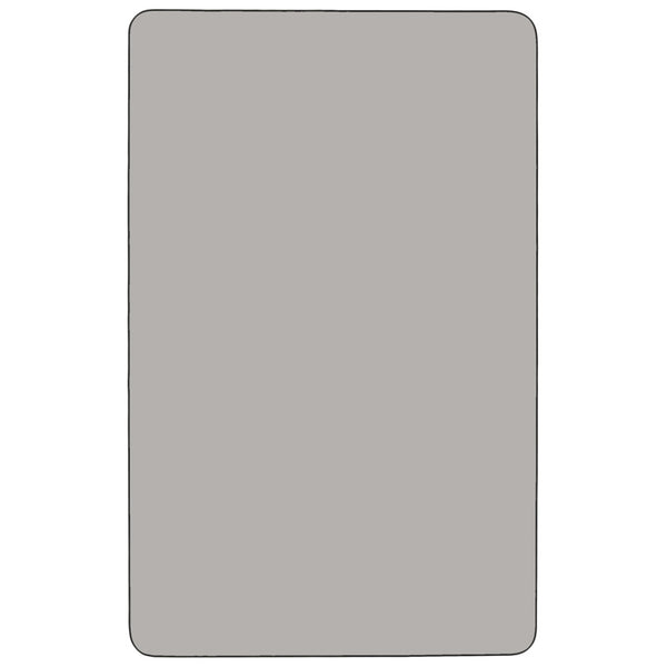 English Elm Commercial Grade Mobile 24''W x 48''L Rectangular Grey HP Laminate Activity Table - Standard Height Adjustable Legs