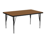 Commercial Grade 24''W x 48''L Rectangular HP Laminate Activity Table - Height Adjustable Short Legs