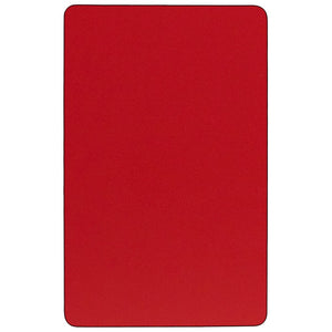 English Elm Commercial Grade 24''W x 48''L Rectangular HP Laminate Activity Table - Height Adjustable Short Legs