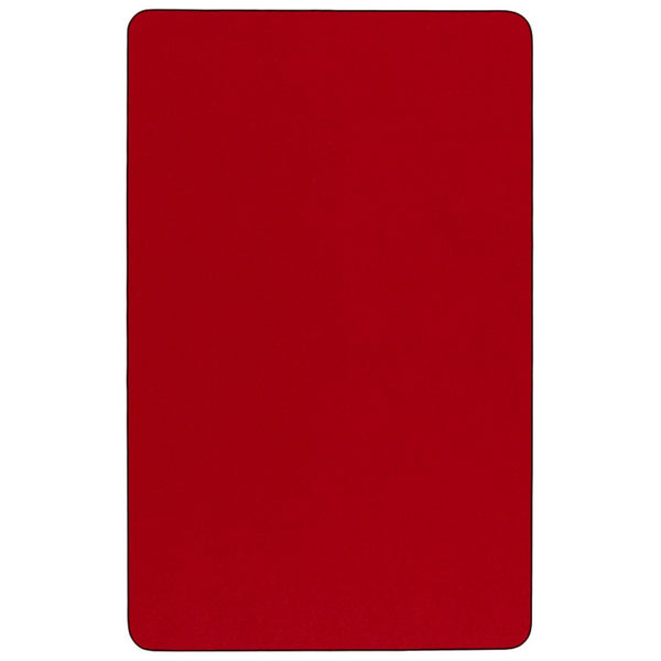 English Elm Commercial Grade 24''W x 48''L Rectangular Thermal Laminate Activity Table - Standard Height Adjustable Legs