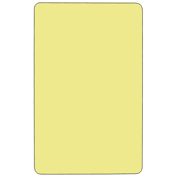 English Elm Commercial Grade 24''W x 48''L Rectangular Thermal Laminate Activity Table - Height Adjustable Short Legs