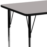 English Elm Commercial Grade 24''W x 60''L Rectangular Grey HP Laminate Activity Table - Standard Height Adjustable Legs