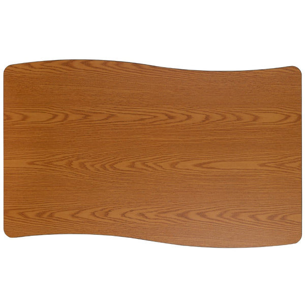 English Elm Commercial Grade 28"W x 47.5"L Rectangular Wave Flexible Collaborative Finish Laminate Activity Table - Standard Height Adjust Legs