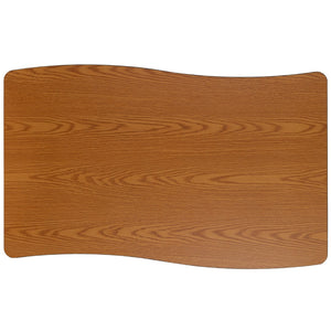 English Elm Commercial Grade 28"W x 47.5"L Rectangle Wave Flexible Collaborative Thermal Laminate Activity Table - Height Adjust Short Legs