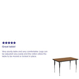 English Elm Commercial Grade 30''W x 48''L Rectangular Thermal Laminate Activity Table - Standard Height Adjustable Legs