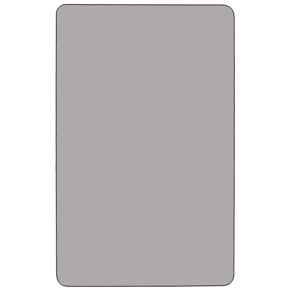 English Elm Commercial Grade Mobile 30''W x 48''L Rectangular Grey Thermal Laminate Activity Table - Standard Height Adjustable Legs