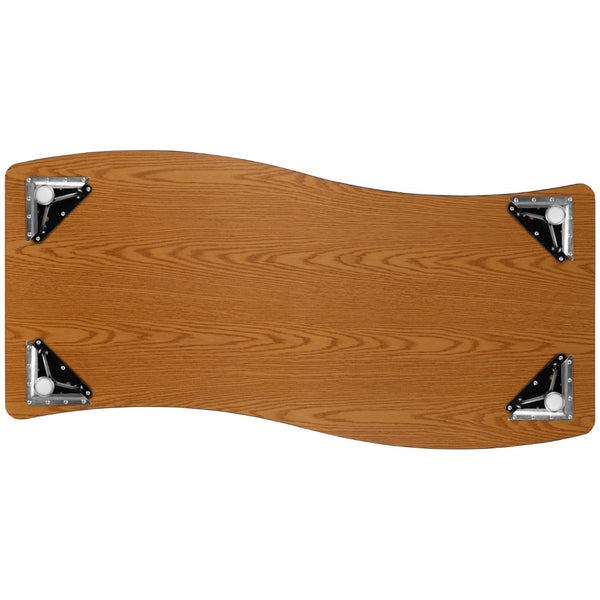 English Elm Commercial Grade 26"W x 60"L Rectangle Wave Flexible Collaborative Thermal Laminate Activity Table - Standard Height Adjust Legs