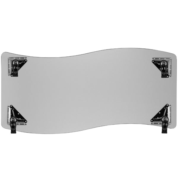 English Elm Commercial Grade Mobile 26"W x 60"L Rectangle Wave Flexible Collaborative Laminate Activity Table - Height Adjust Short Legs