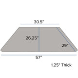 English Elm Commercial Grade 29''W x 57''L Trapezoid Grey Thermal Laminate Activity Table - Standard Height Adjustable Legs