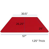 English Elm Commercial Grade Mobile 29''W x 57''L Trapezoid Thermal Laminate Activity Table - Standard Height Adjustable Legs