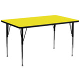 English Elm Commercial Grade 30''W x 72''L Rectangular HP Laminate Activity Table - Standard Height Adjustable Legs