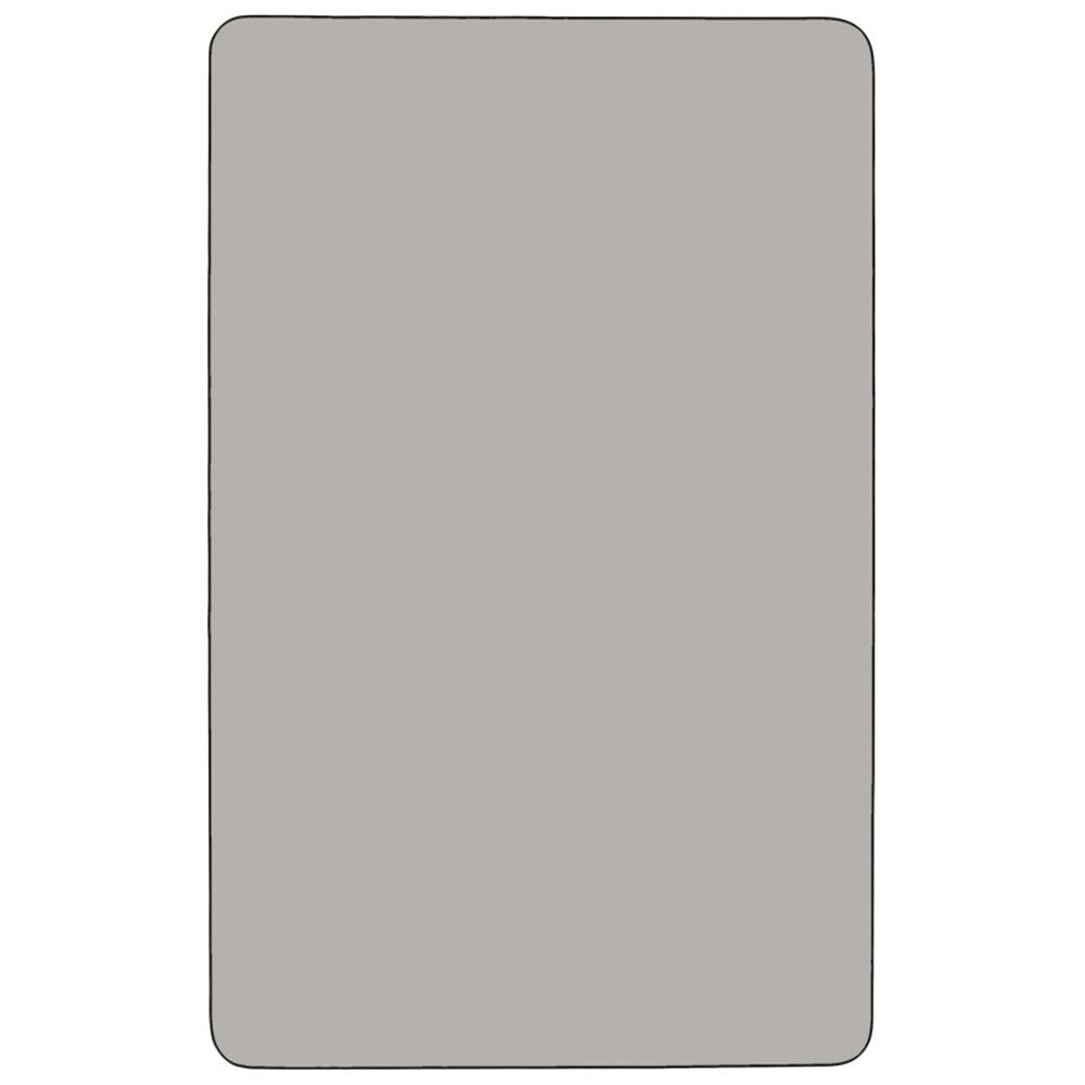 English Elm Commercial Grade Mobile 30''W x 72''L Rectangular Grey HP Laminate Activity Table - Standard Height Adjustable Legs