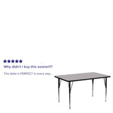 English Elm Commercial Grade 30''W x 72''L Rectangular Grey Thermal Laminate Activity Table - Standard Height Adjustable Legs