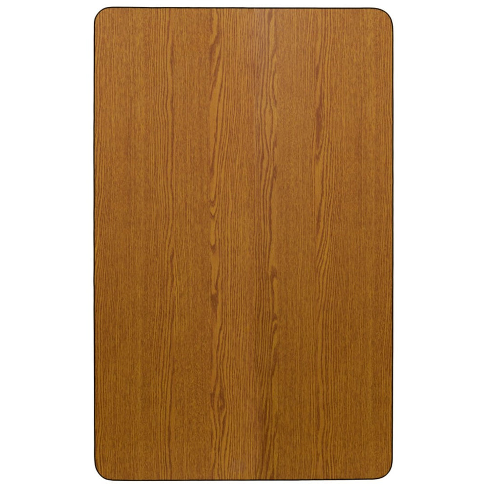 English Elm Commercial Grade Mobile 30''W x 72''L Rectangular Thermal Laminate Activity Table - Standard Height Adjustable Legs