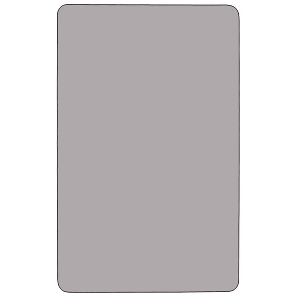 English Elm Commercial Grade Mobile 36''W x 72''L Rectangular Grey Thermal Laminate Activity Table - Standard Height Adjustable Legs