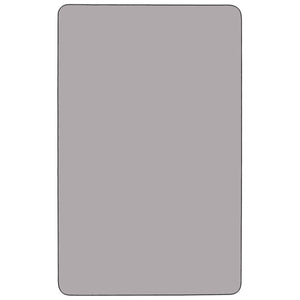 English Elm Commercial Grade Mobile 36''W x 72''L Rectangular Grey Thermal Laminate Activity Table - Height Adjustable Short Legs