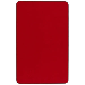 English Elm Commercial Grade Mobile 36''W x 72''L Rectangular Thermal Laminate Activity Table - Height Adjustable Short Legs