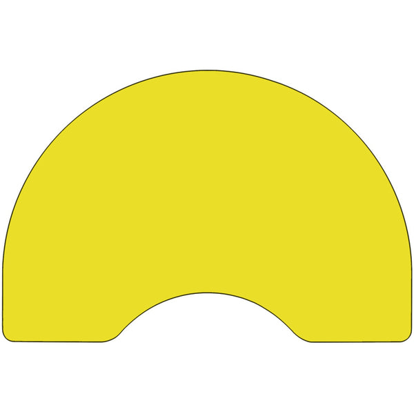 English Elm Commercial Grade Mobile 48''W x 96''L Kidney HP Laminate Activity Table - Height Adjustable Short Legs