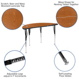 English Elm Commercial Grade 47.5" Half Circle Wave Flexible Collaborative Thermal Laminate Activity Table - Standard Height Adjustable Legs