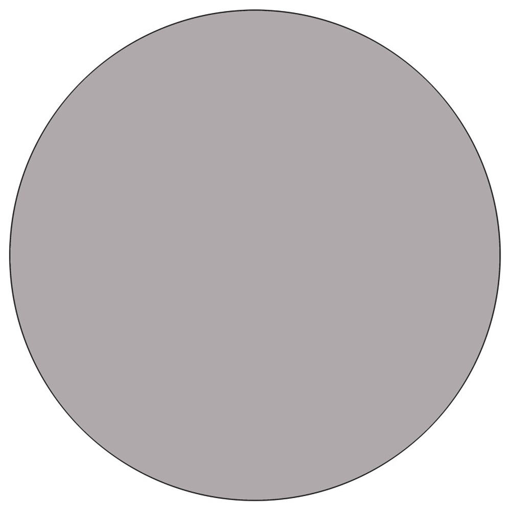 English Elm Commercial Grade Mobile 48'' Round Grey Thermal Laminate Activity Table - Height Adjustable Short Legs