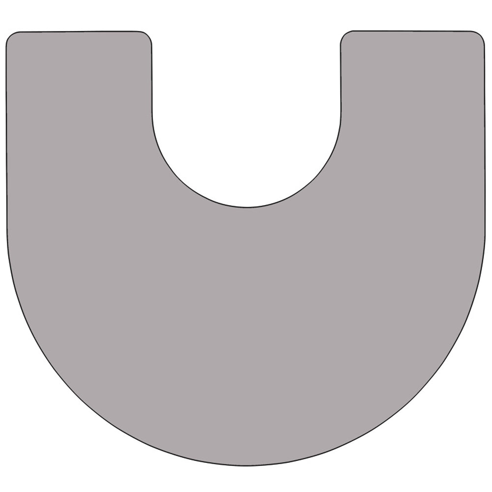 English Elm Commercial Grade Mobile 60''W x 66''L Horseshoe Grey Thermal Laminate Activity Table - Standard Height Adjustable Legs