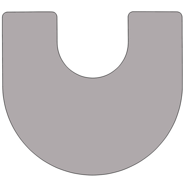 English Elm Commercial Grade Mobile 60''W x 66''L Horseshoe Grey Thermal Laminate Activity Table - Height Adjustable Short Legs