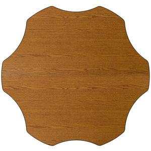 English Elm Commercial Grade Mobile 60'' Flower Thermal Laminate Activity Table - Standard Height Adjustable Legs