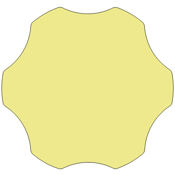 English Elm Commercial Grade Mobile 60'' Flower Thermal Laminate Activity Table - Standard Height Adjustable Legs